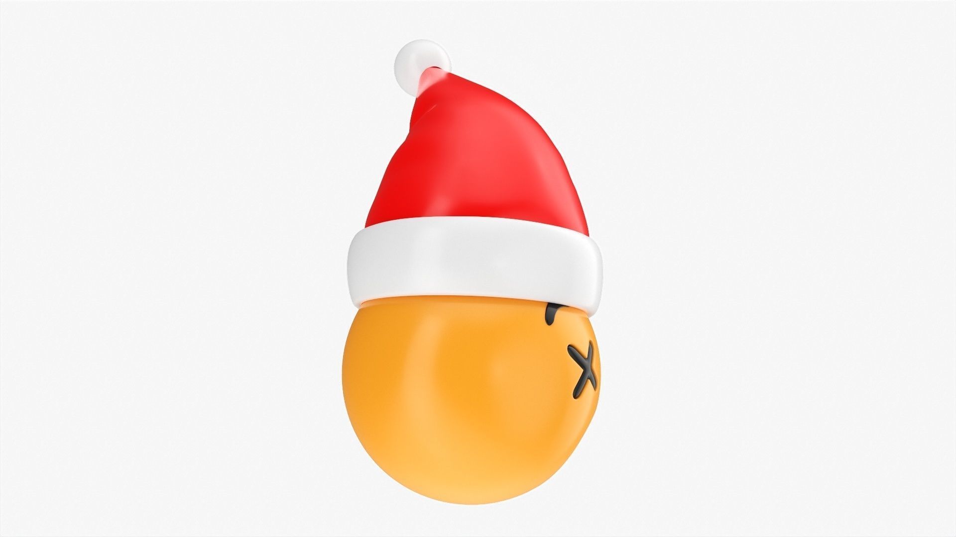 Emoji 094 Dizzy with Santa hat 3D model_2