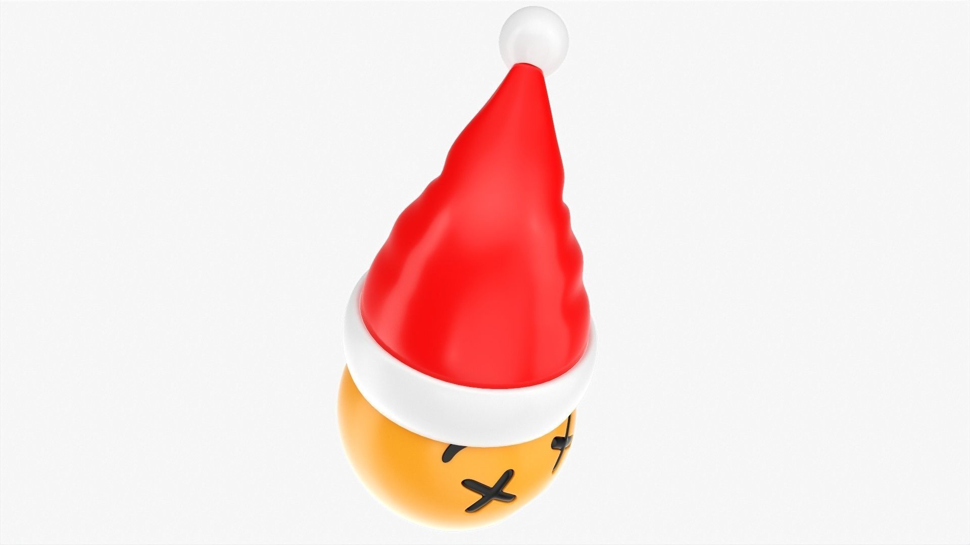 Emoji 094 Dizzy with Santa hat 3D model_3