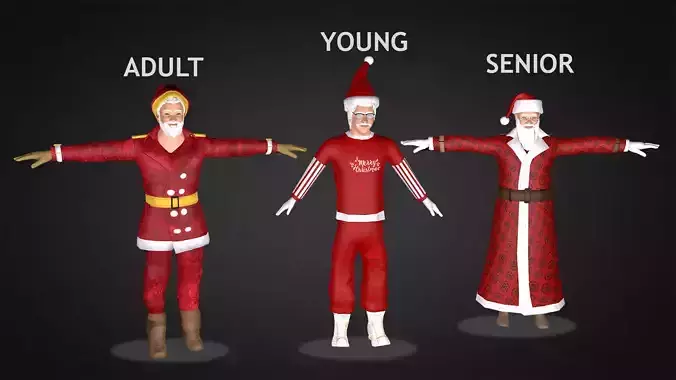  Santa Claus Low-poly 3D model