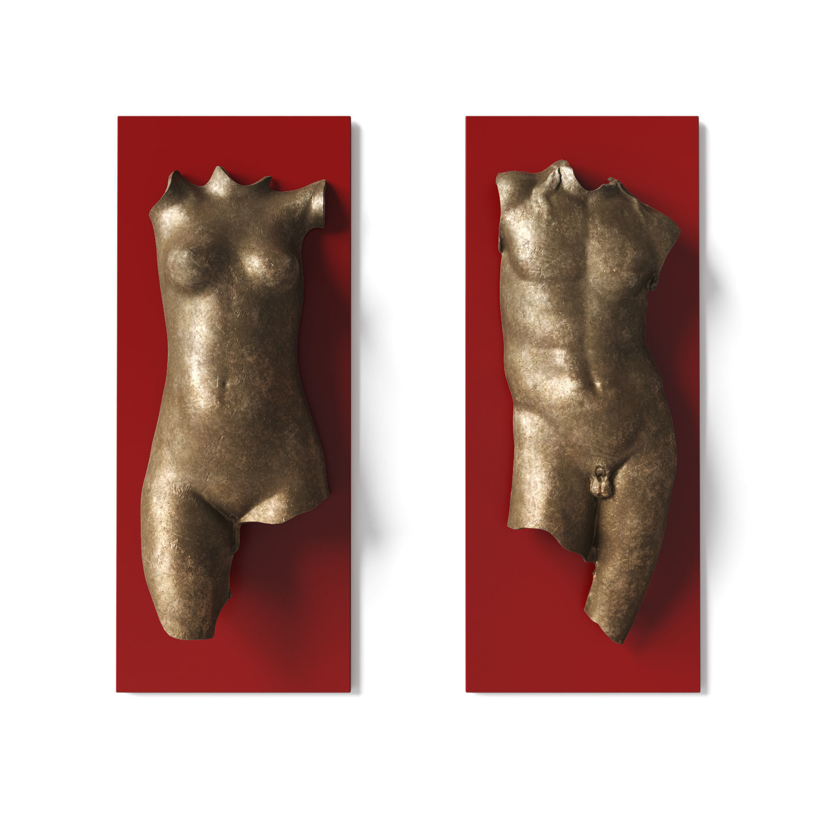 Man and woman torso wall panel 3D model_1