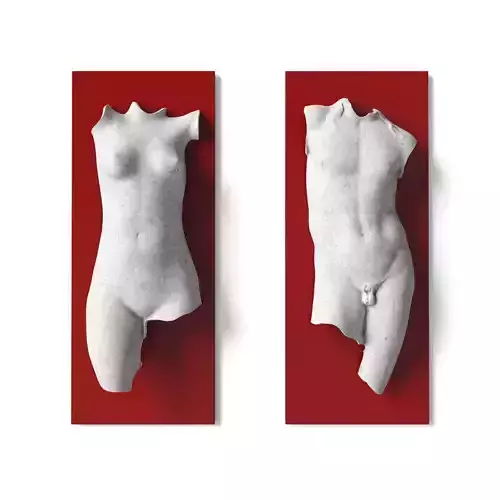 Man and woman torso wall panel
