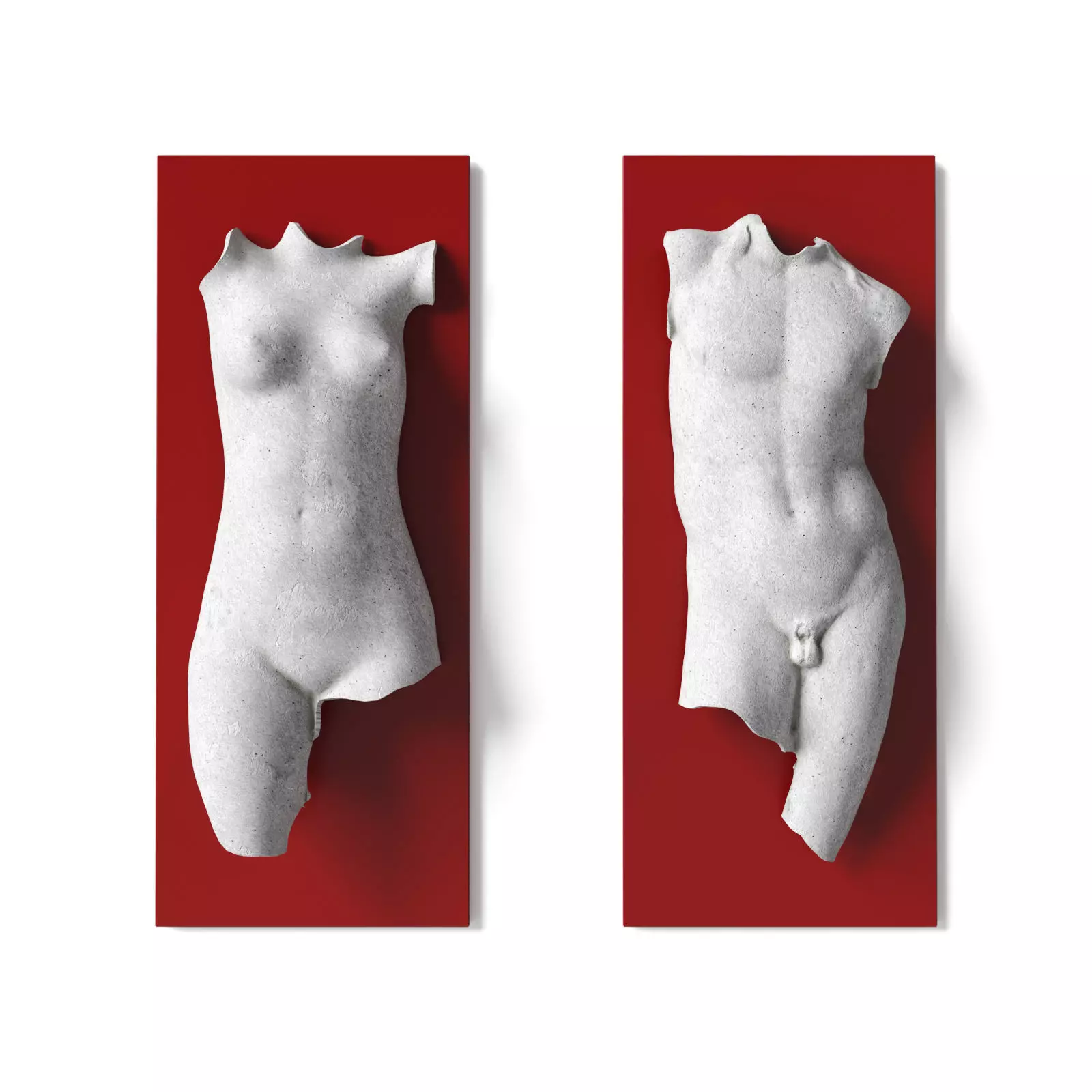Man and woman torso wall panel 3D model_0