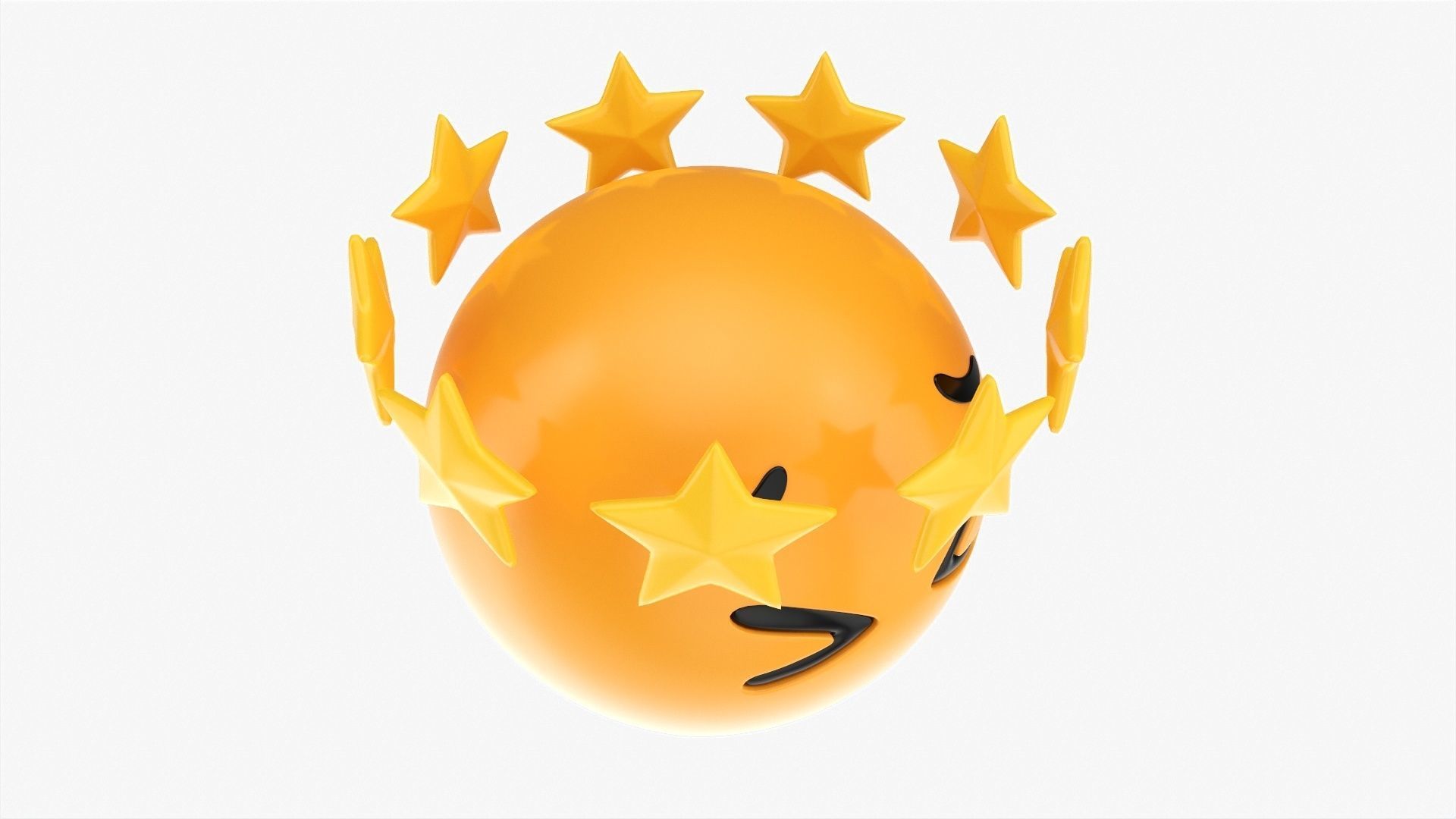 Emoji 100 Tired with star shaped tiara 3D model_3