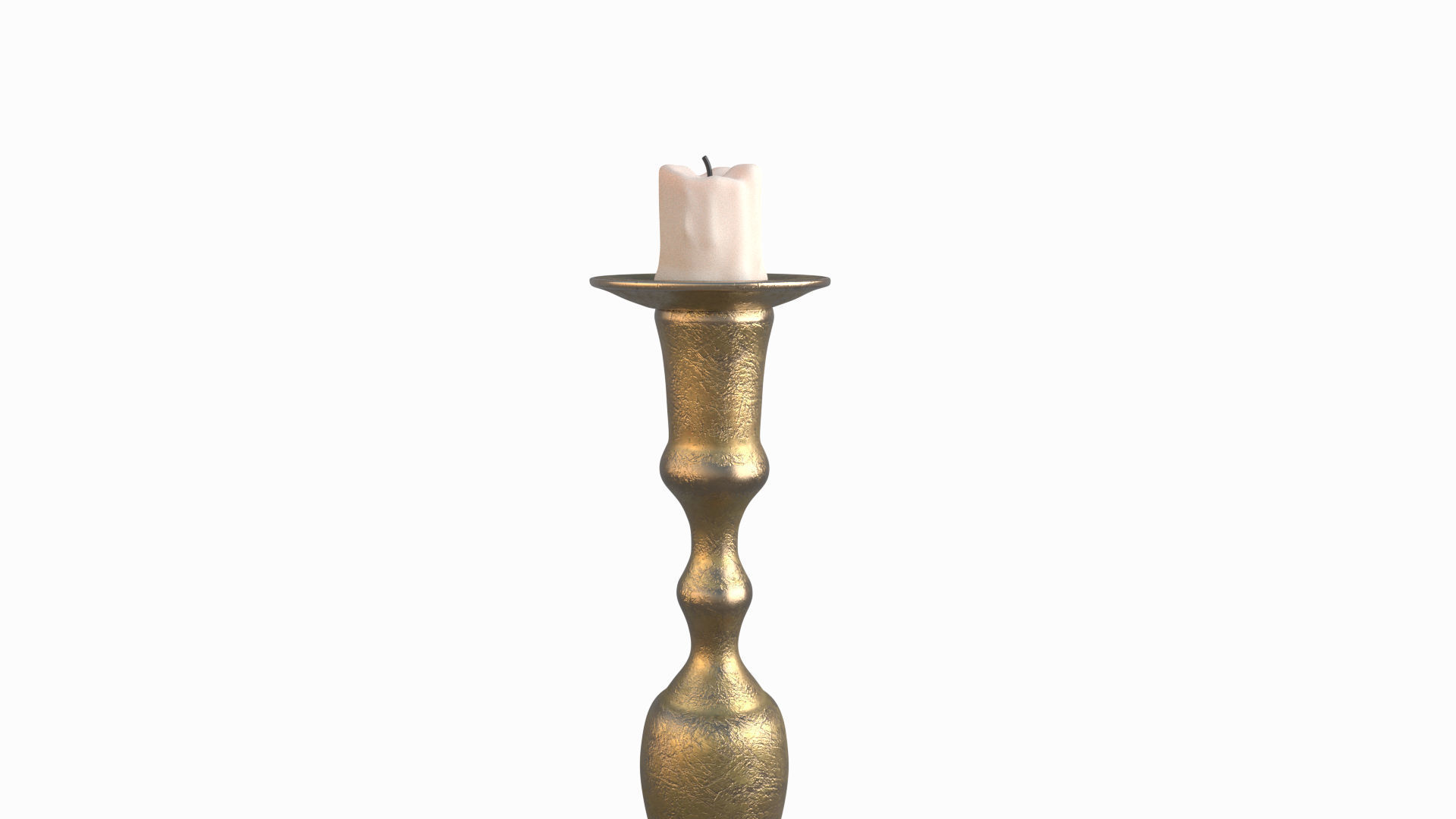 Candlestick brass in style of person 3D model_3
