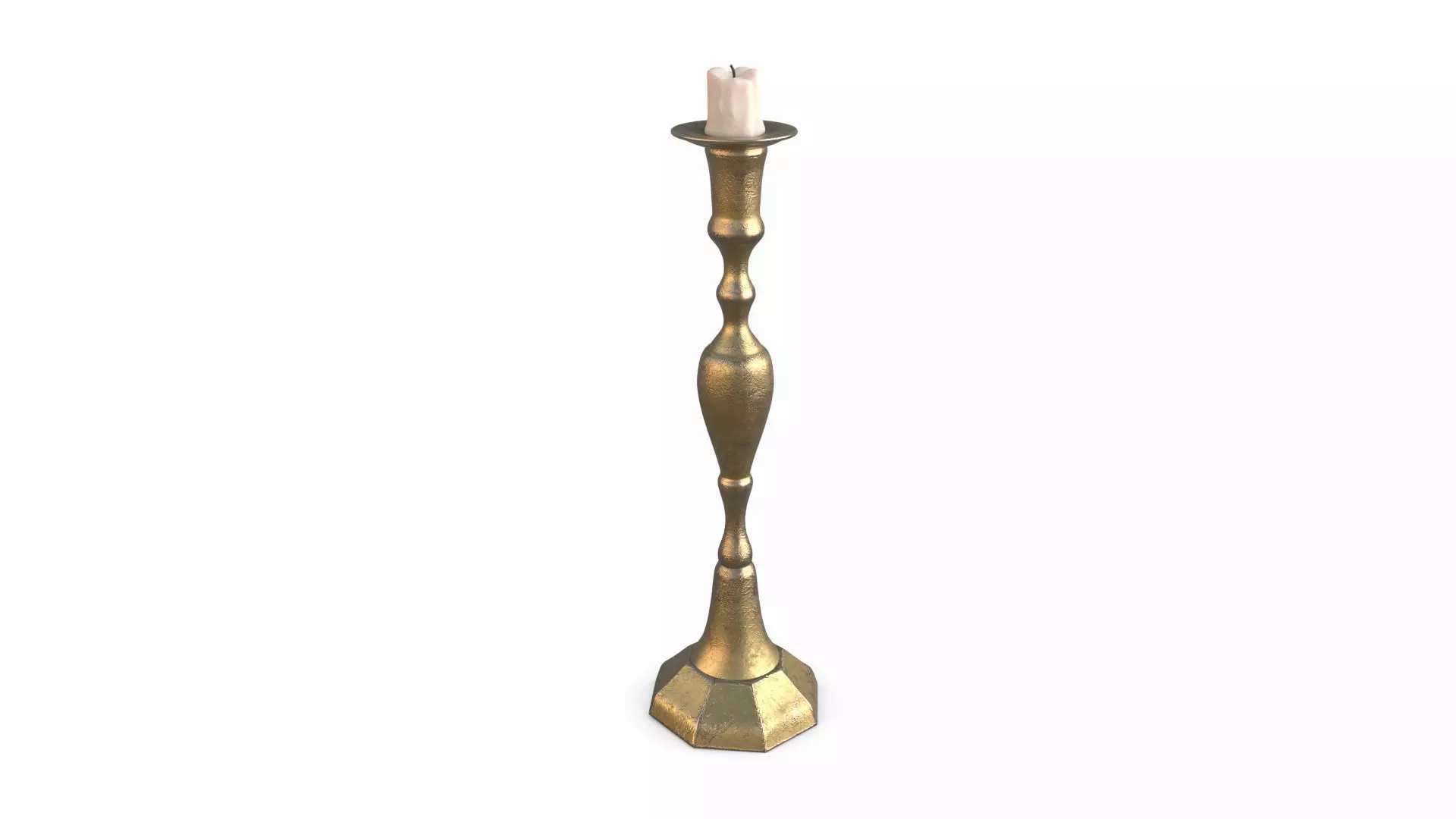 Candlestick brass in style of person 3D model_0
