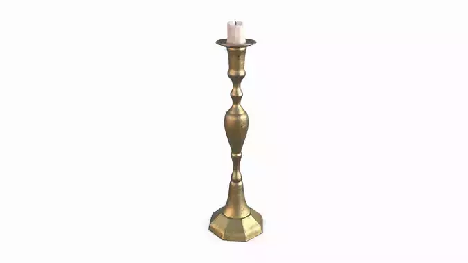 Candlestick brass in style of person 3D model