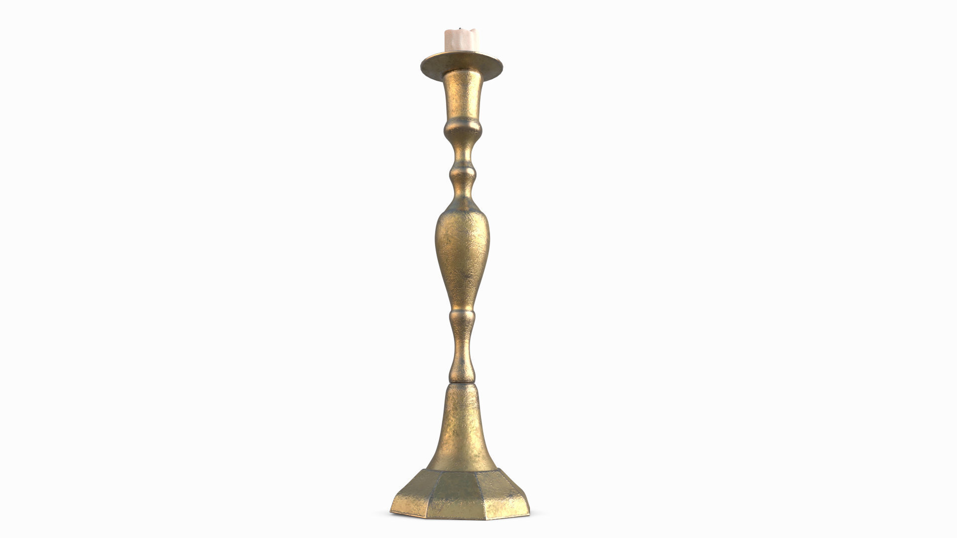 Candlestick brass in style of person 3D model_2