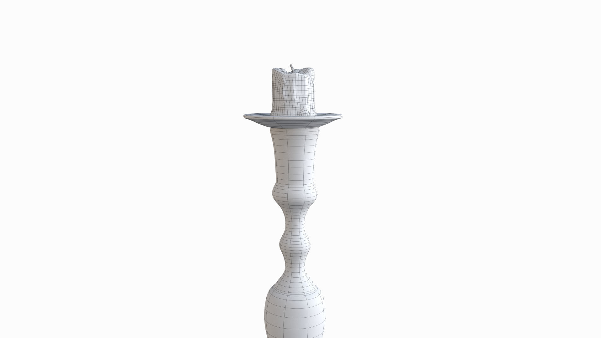 Candlestick brass in style of person 3D model_9