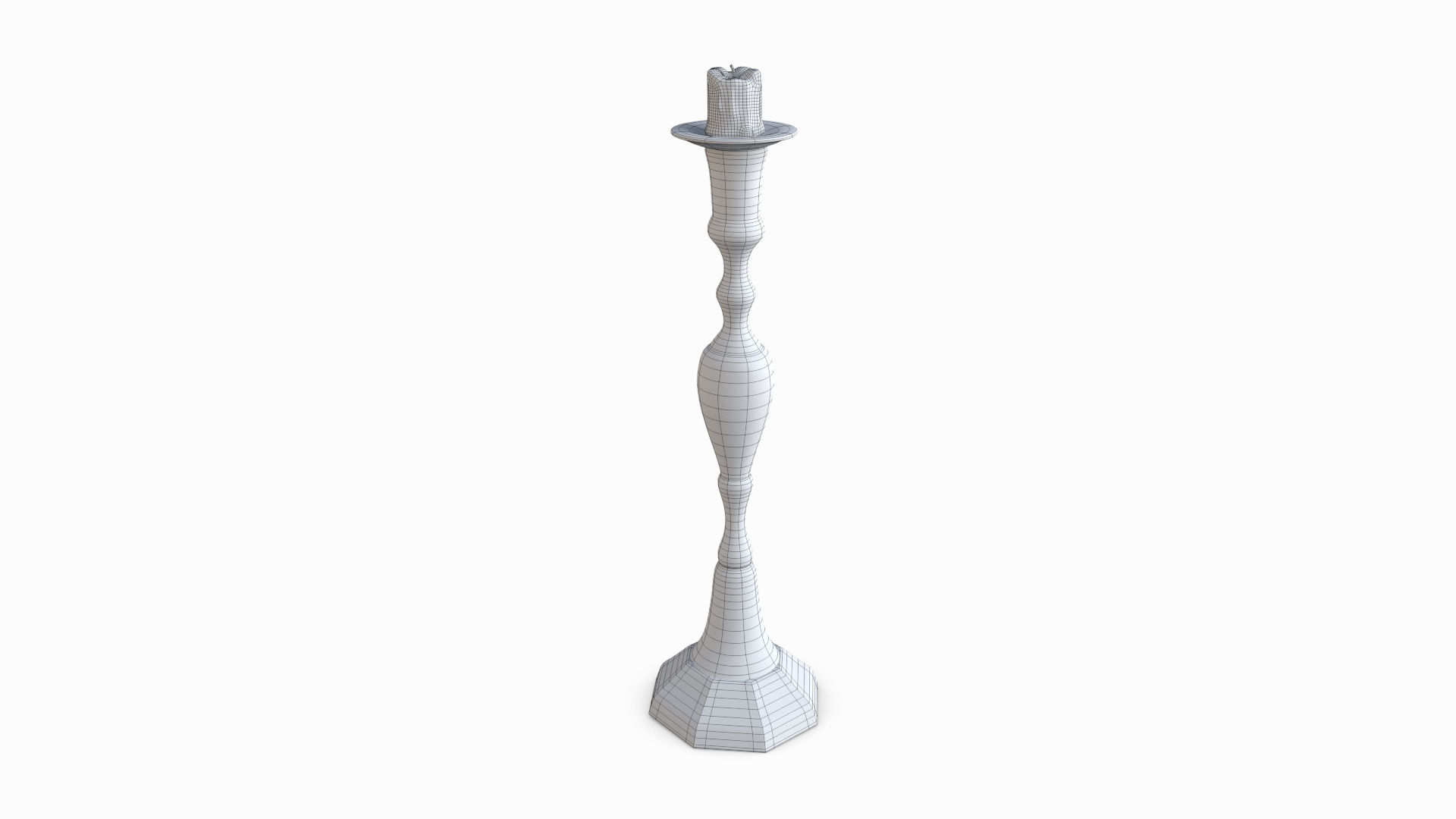 Candlestick brass in style of person 3D model_7