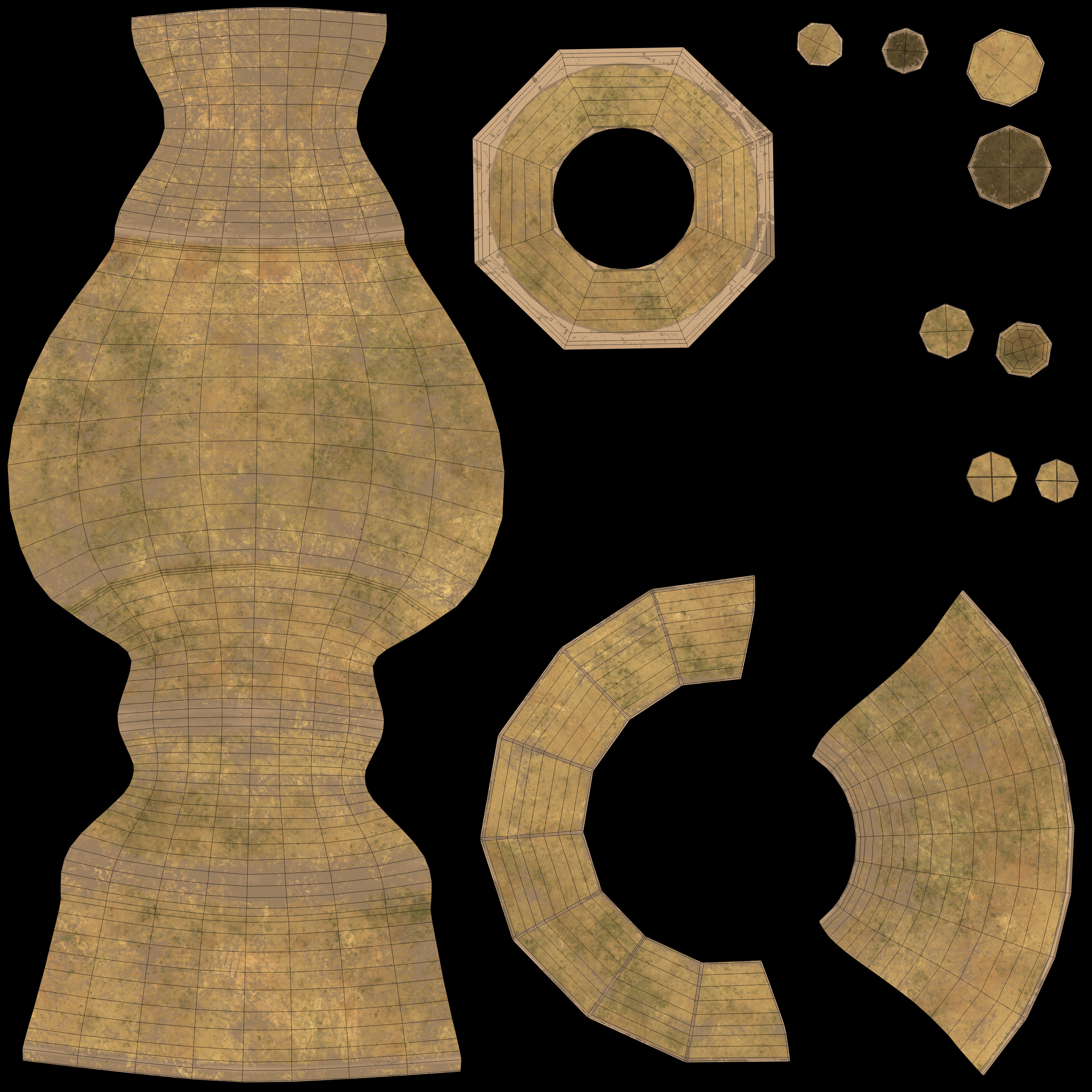 Candlestick brass in style of person 3D model_12