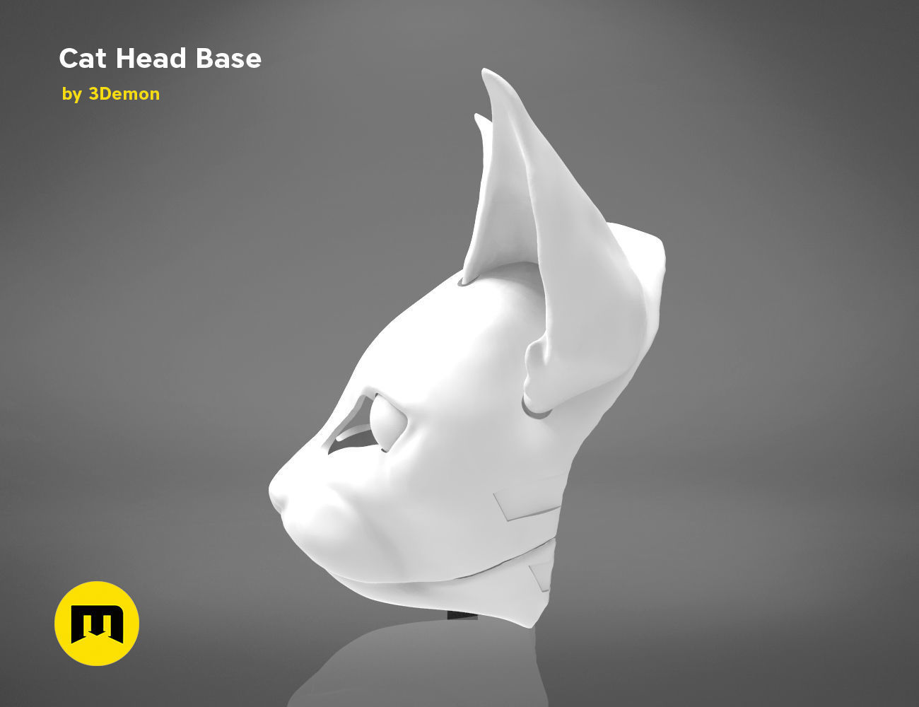 Cat head base 3D print model_4