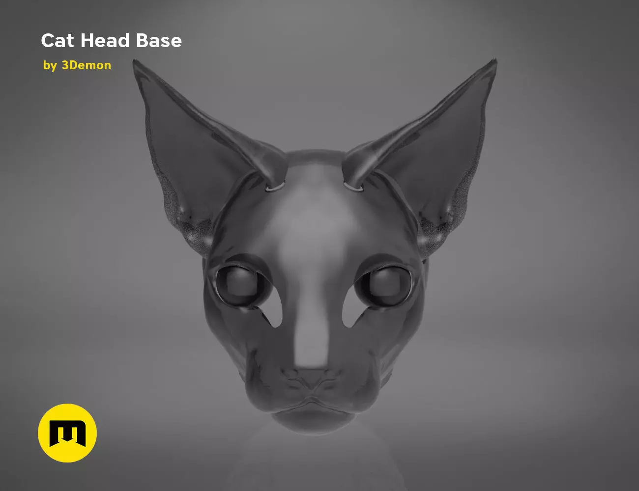 Cat head base 3D print model_0