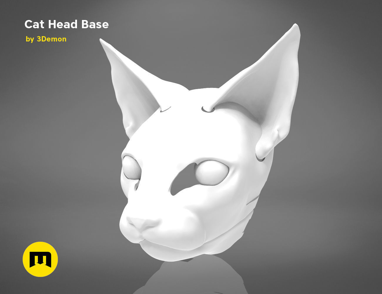 Cat head base 3D print model_2