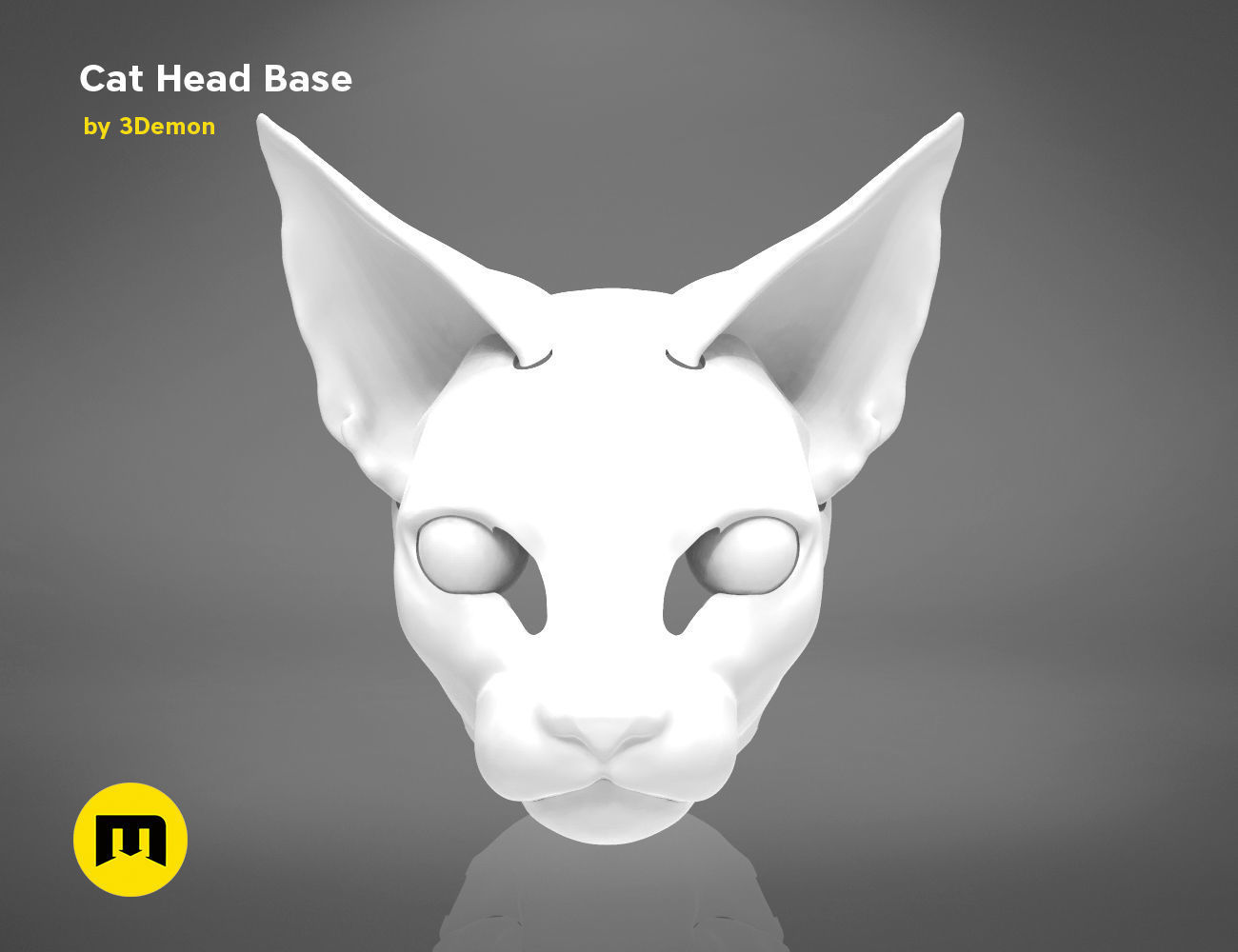 Cat head base 3D print model_1