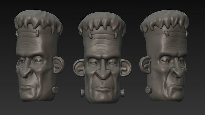 STYLIZED FRANKENSTEIN S HEAD 3D print model