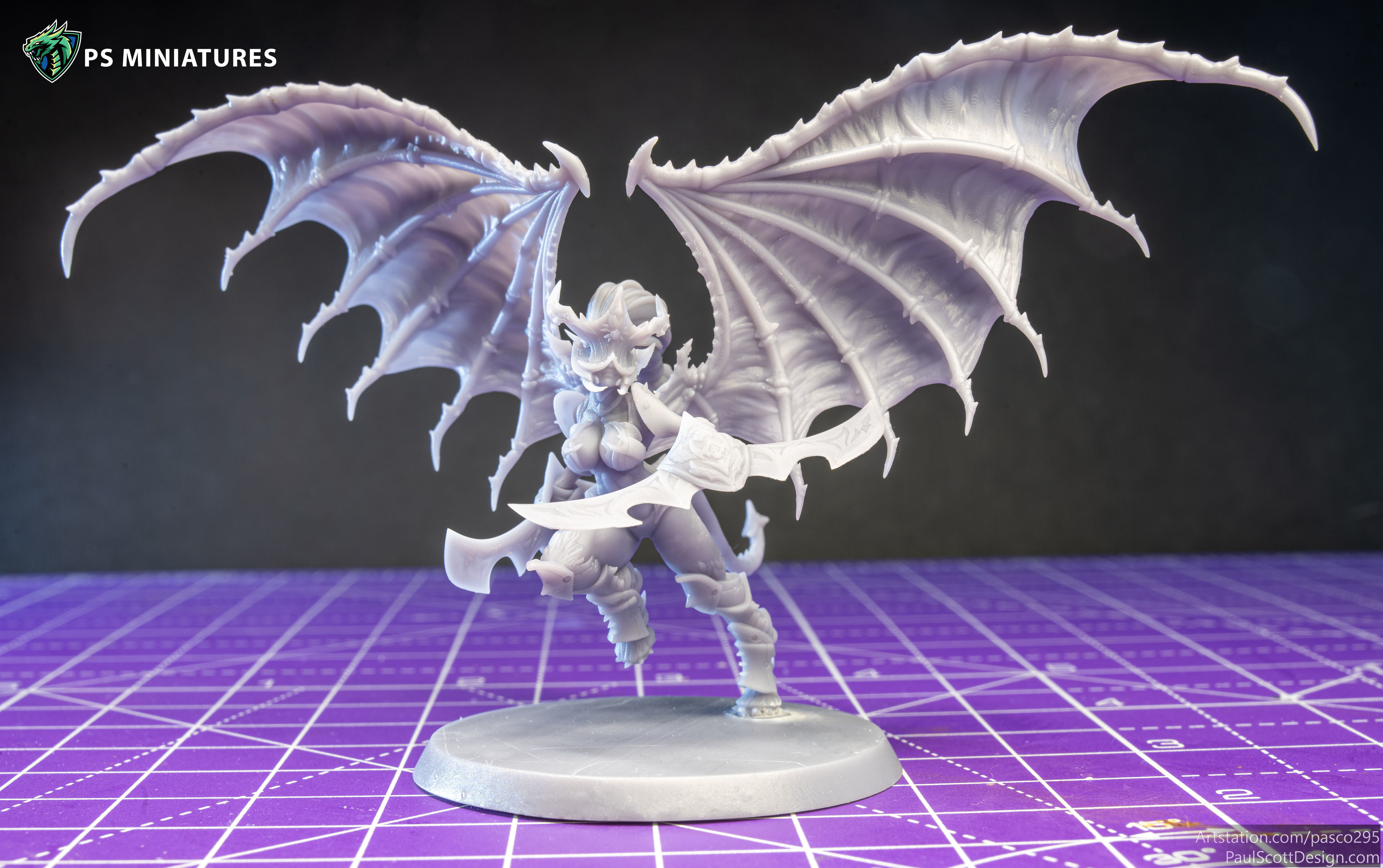 Drow Demonic Valkyrie Pose 1 - Includes Pinup Variant 3D print model_4