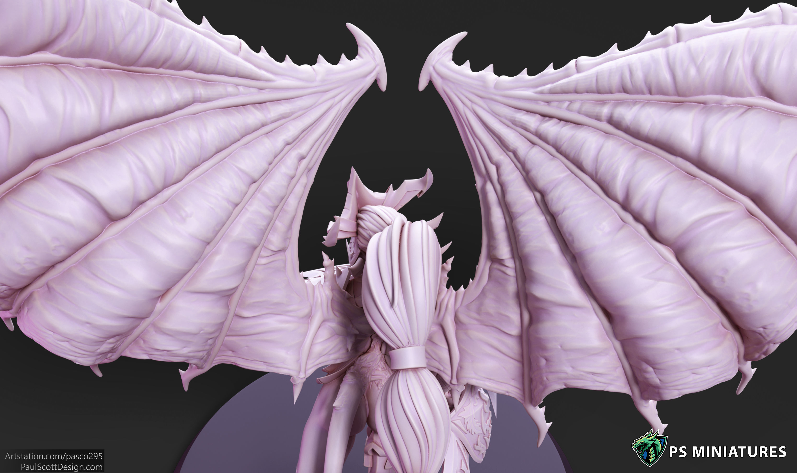 Drow Demonic Valkyrie Pose 1 - Includes Pinup Variant 3D print model_8