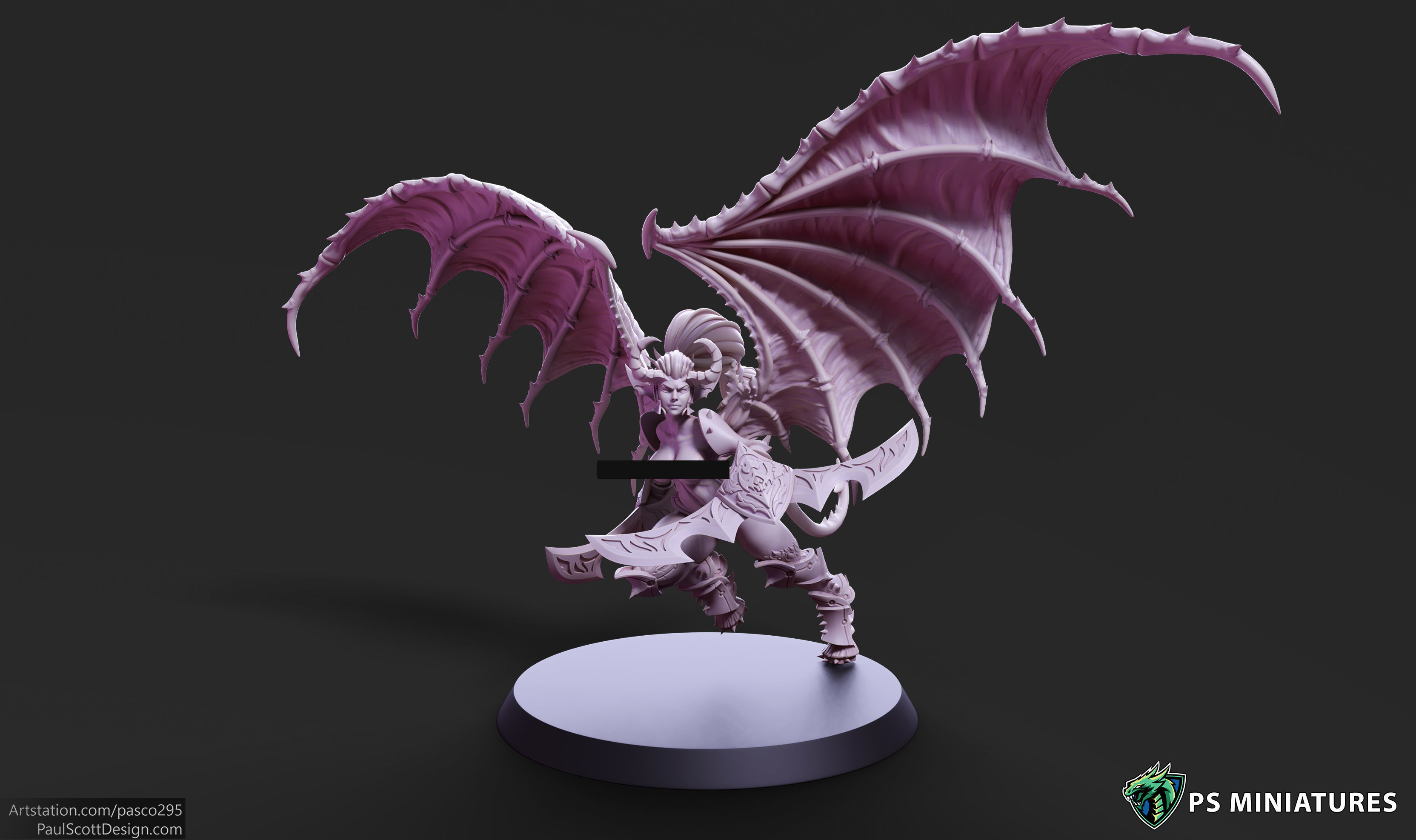 Drow Demonic Valkyrie Pose 1 - Includes Pinup Variant 3D print model_1