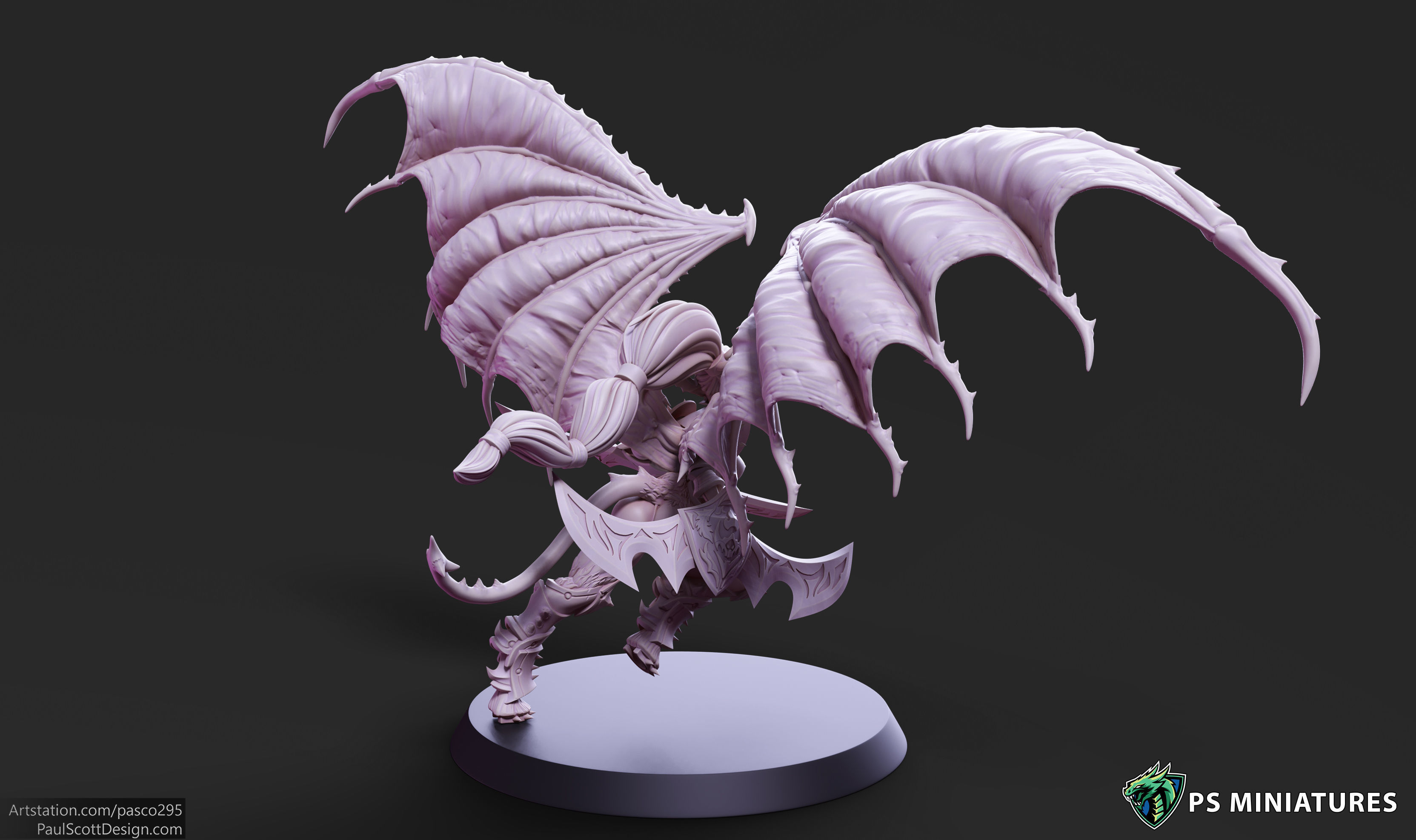 Drow Demonic Valkyrie Pose 1 - Includes Pinup Variant 3D print model_11