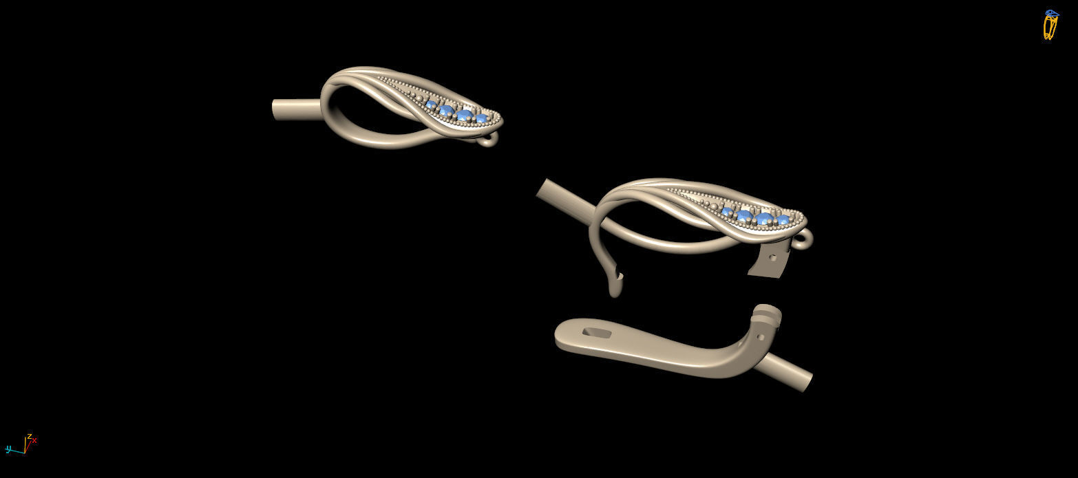 lock for earrings 7 and suspension eyelet 3D print model_10