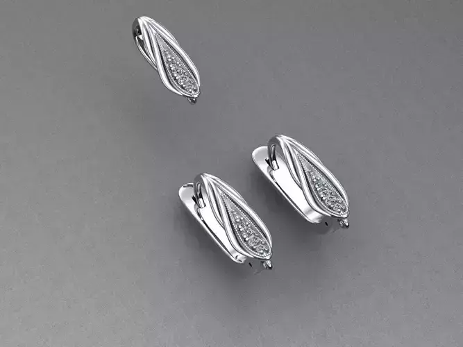 lock for earrings 7 and suspension eyelet 3D print model