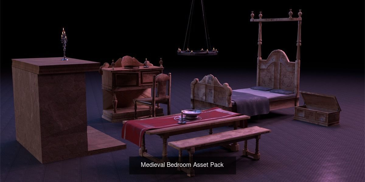 Royal Medieval Interior Pack 3D Model Collection_7