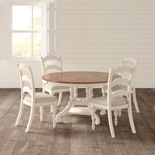 Dalton Extendable Pine Solid Wood Dining Set 3D model_15