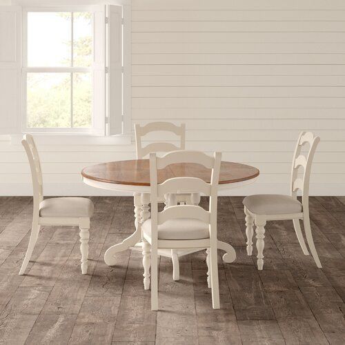 Dalton Extendable Pine Solid Wood Dining Set 3D model_4
