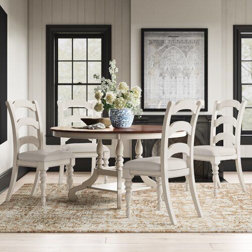 Dalton Extendable Pine Solid Wood Dining Set 3D model_31