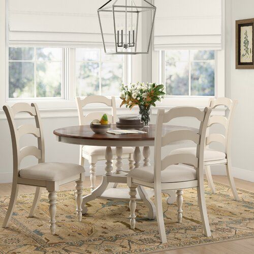 Dalton Extendable Pine Solid Wood Dining Set 3D model_24
