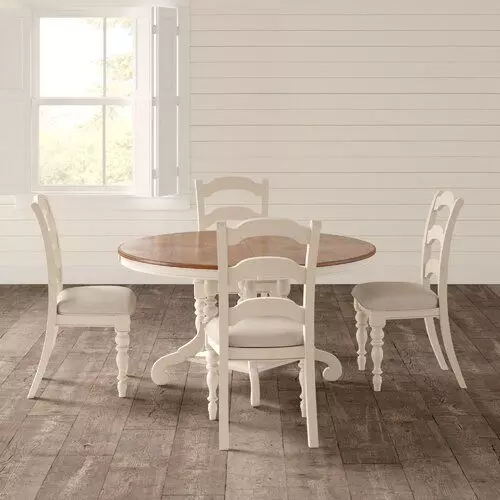 Dalton Extendable Pine Solid Wood Dining Set 3D model_0