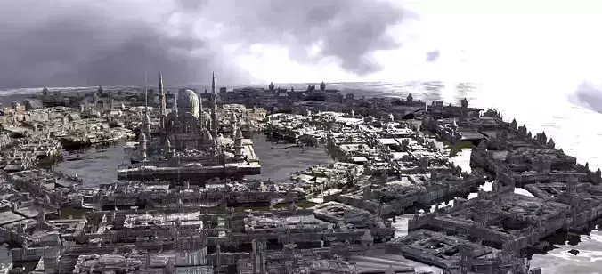 Star Wars Coruscant inspired City Senators buildings 3D model