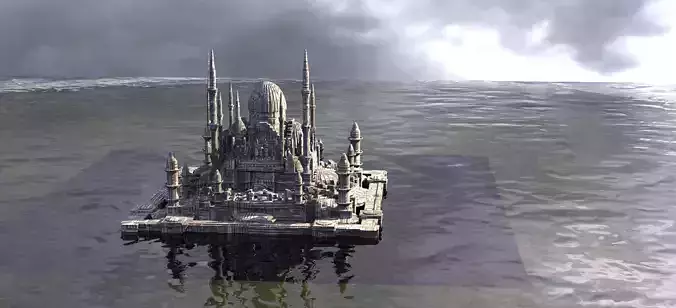 Star Wars inspired Coruscant city temple 3D model