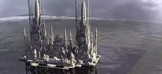 Star Wars inspired Coruscant city temple 2