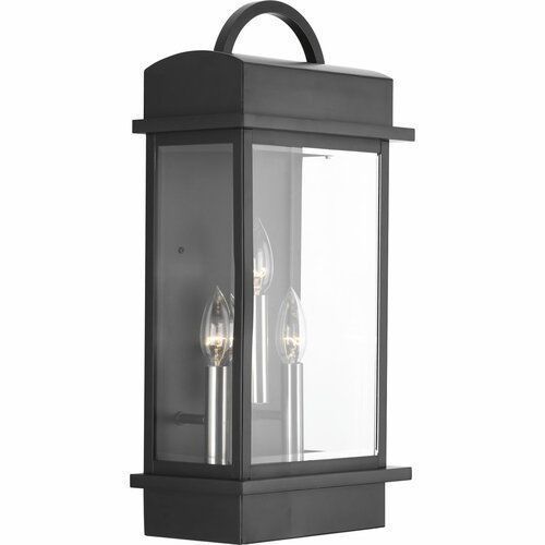 3 - Bulb Beveled Glass Outdoor Wall Lantern 3D model_31