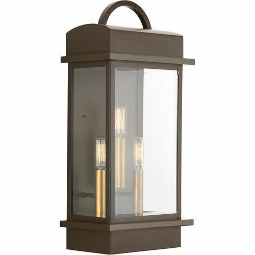 3 - Bulb Beveled Glass Outdoor Wall Lantern 3D model_51
