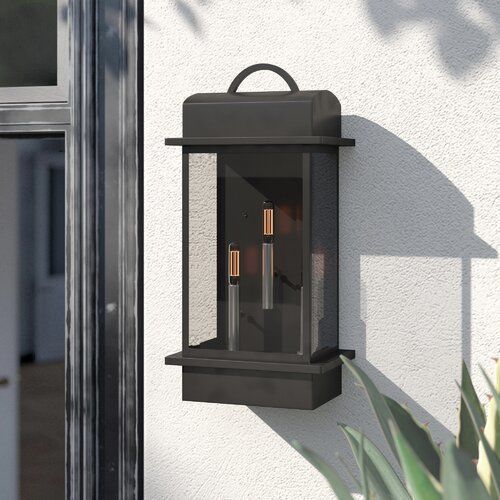 3 - Bulb Beveled Glass Outdoor Wall Lantern 3D model_2