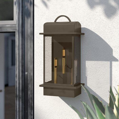 3 - Bulb Beveled Glass Outdoor Wall Lantern 3D model_39