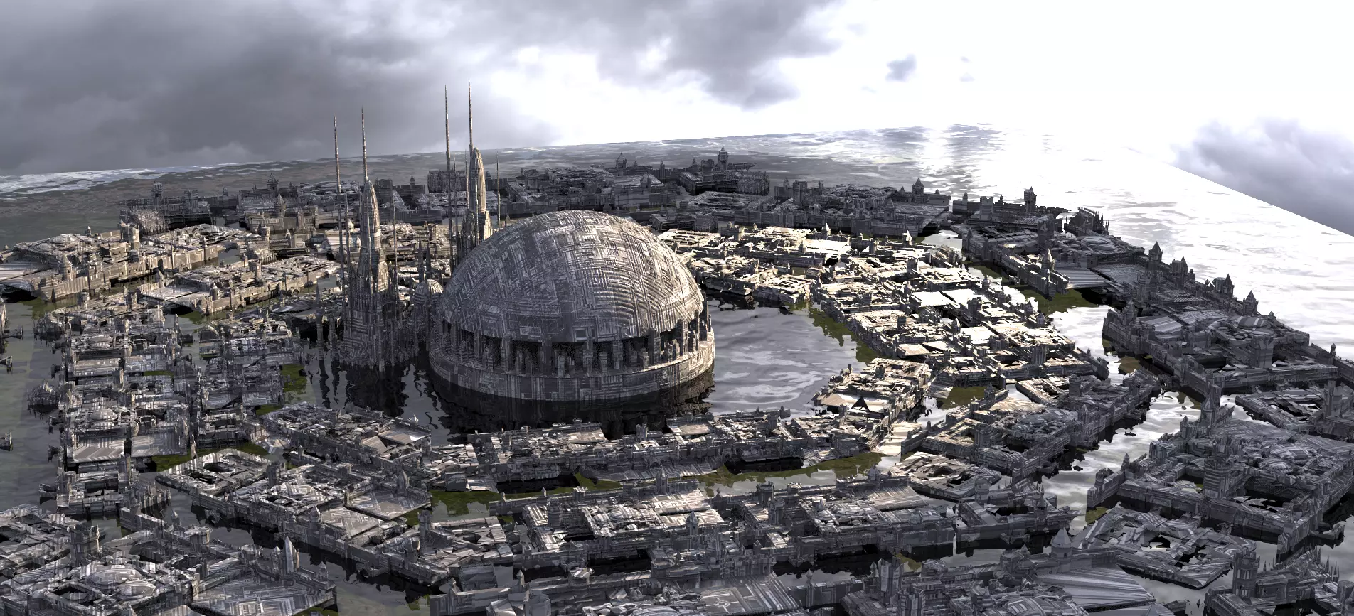 Star Wars Coruscant inspired Huge City 1 3D model_0