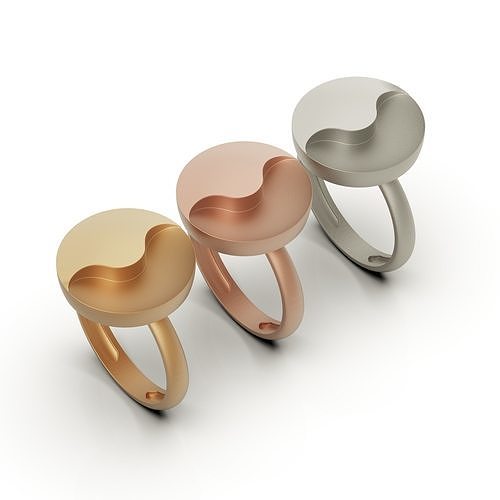 Gold ring Matte and glossy 3D print model