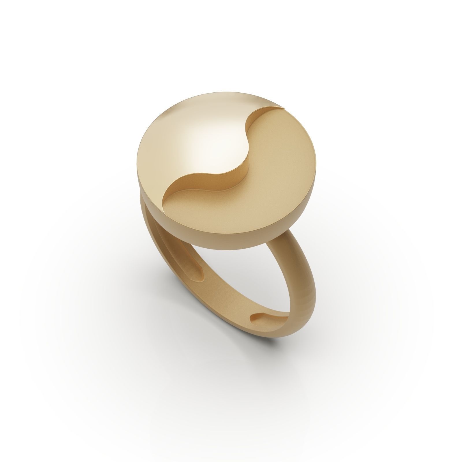 Gold ring Matte and glossy 3D print model_3