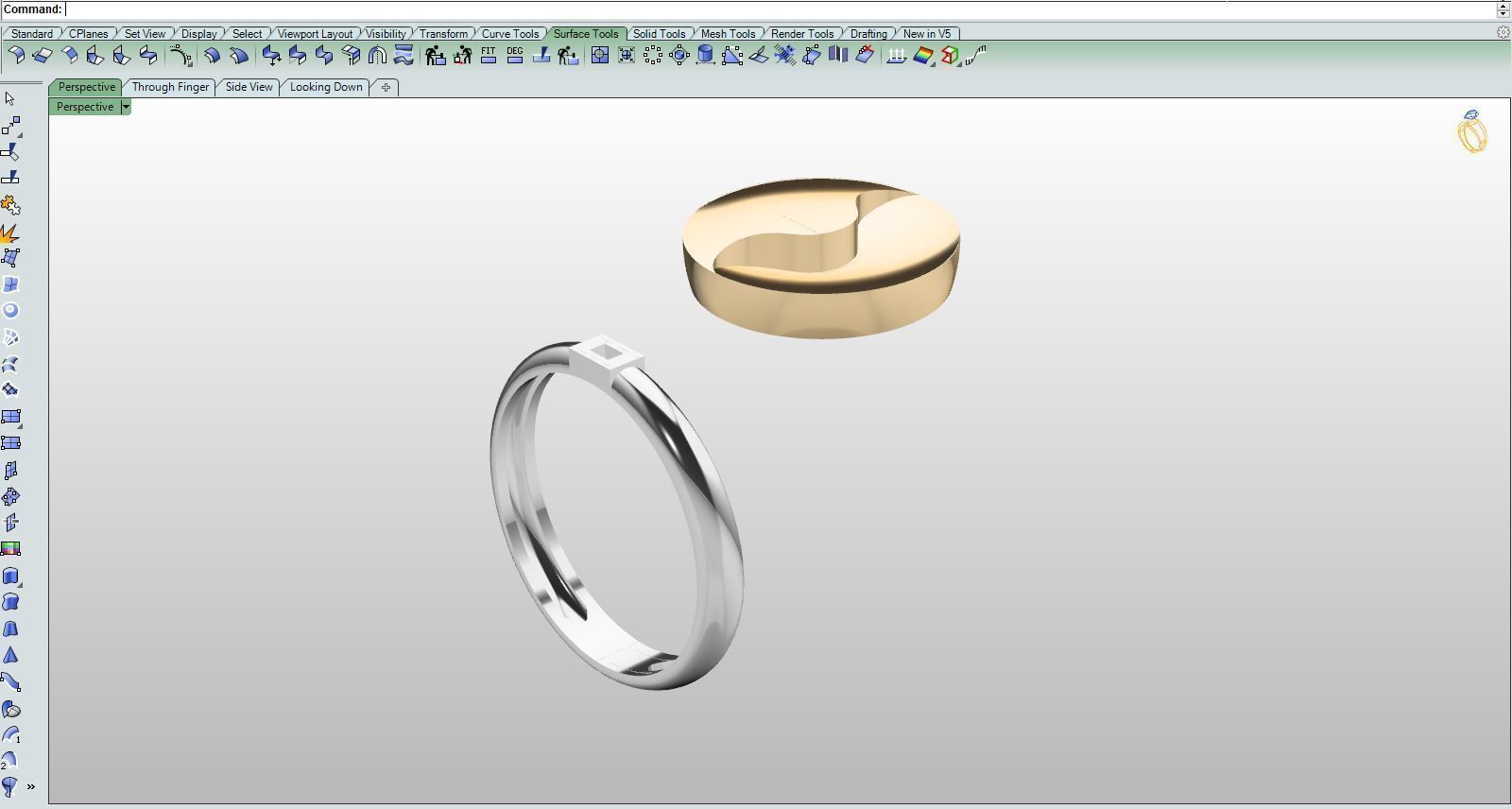 Gold ring Matte and glossy 3D print model_8