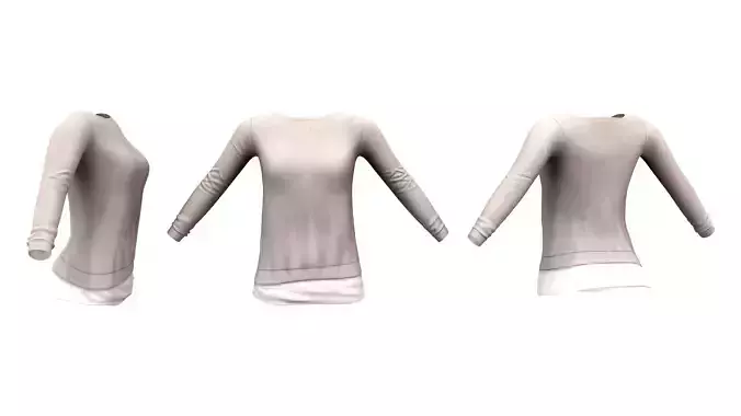 Long Sleeve Winter Sweater With Shirt Under