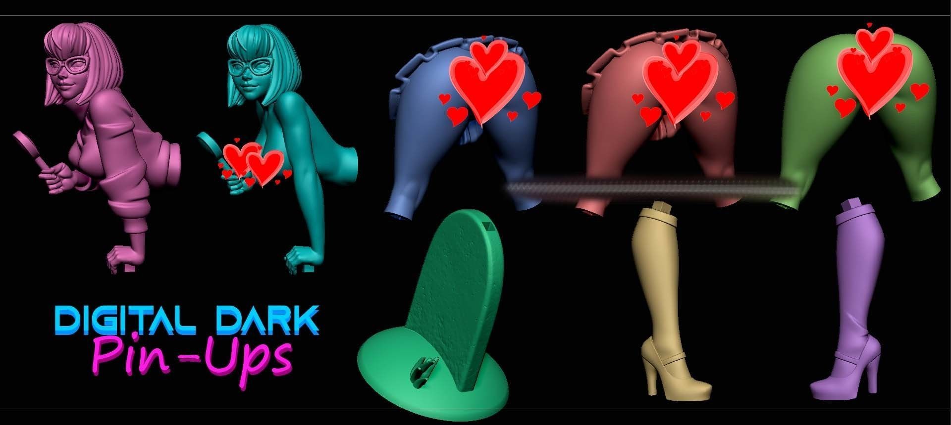 Velma with two NSFW versions and Miniatures 100mm with NSFW  3D print model_20