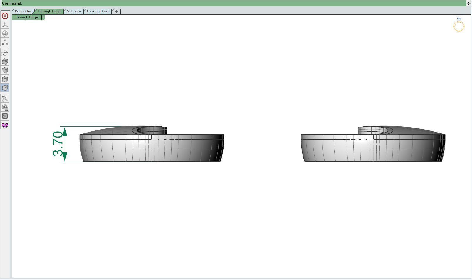 Gold earring Matte and glossy 3D print model_7