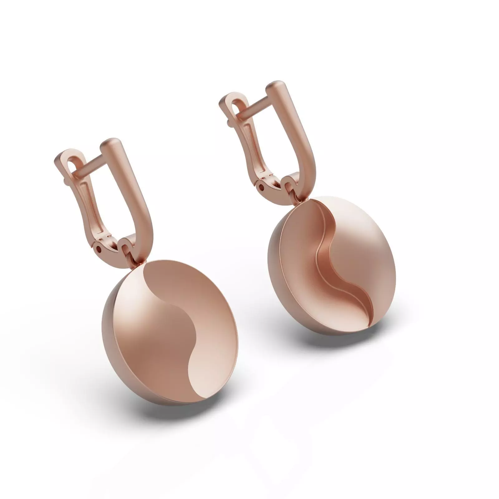 Gold earring Matte and glossy 3D print model_0