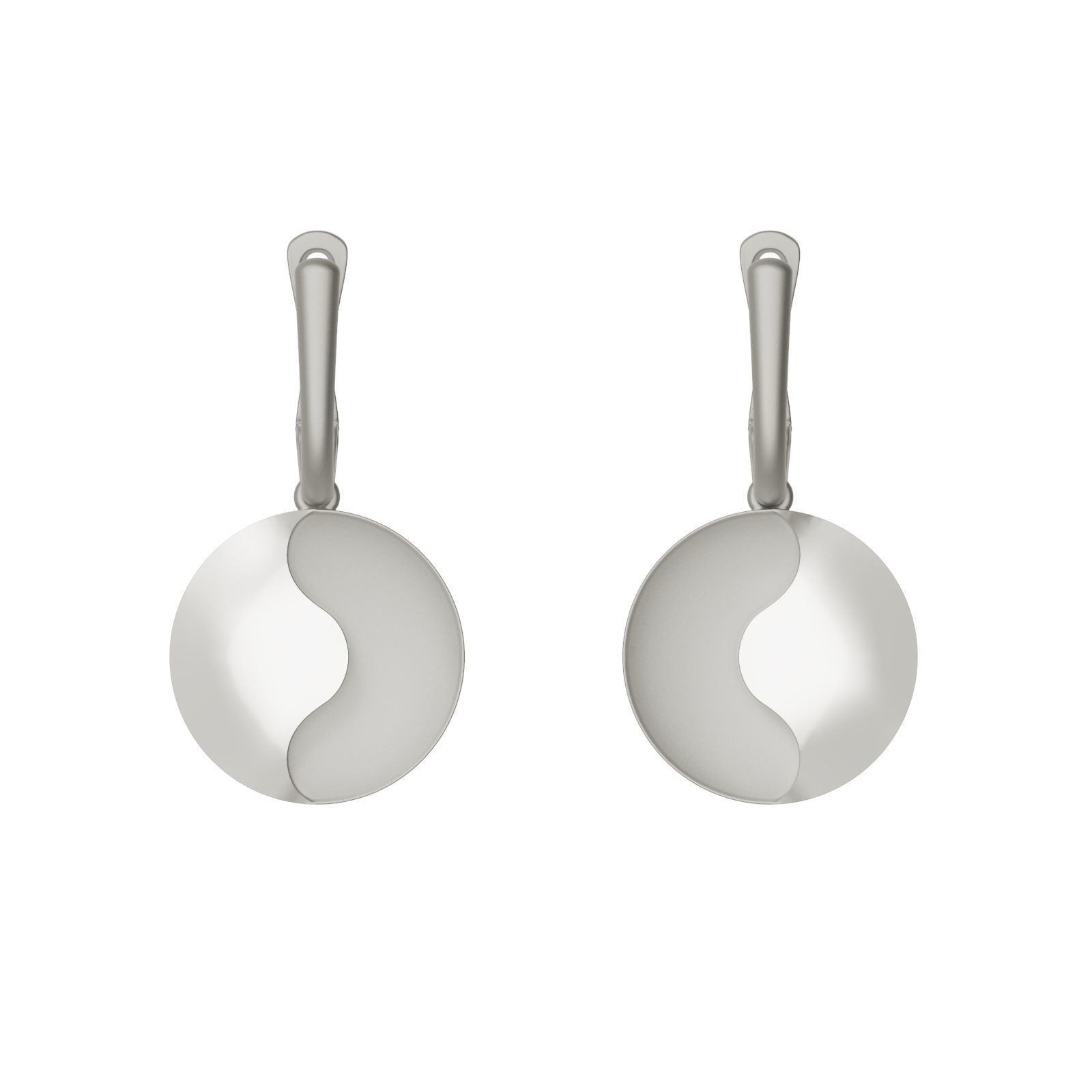 Gold earring Matte and glossy 3D print model_5