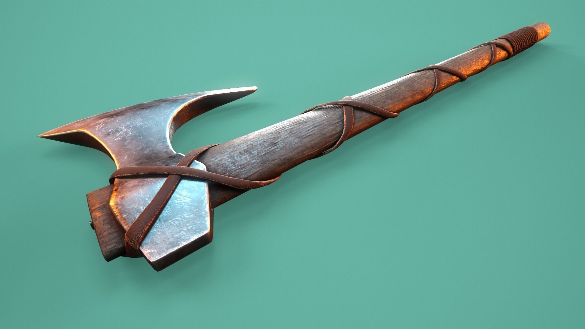 Viking Axe Low-poly 3D model_1