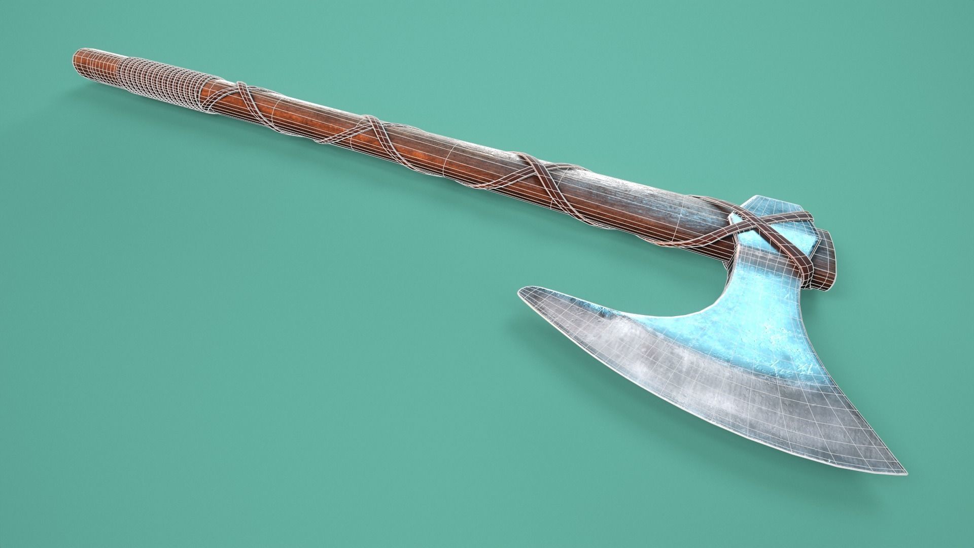 Viking Axe Low-poly 3D model_7