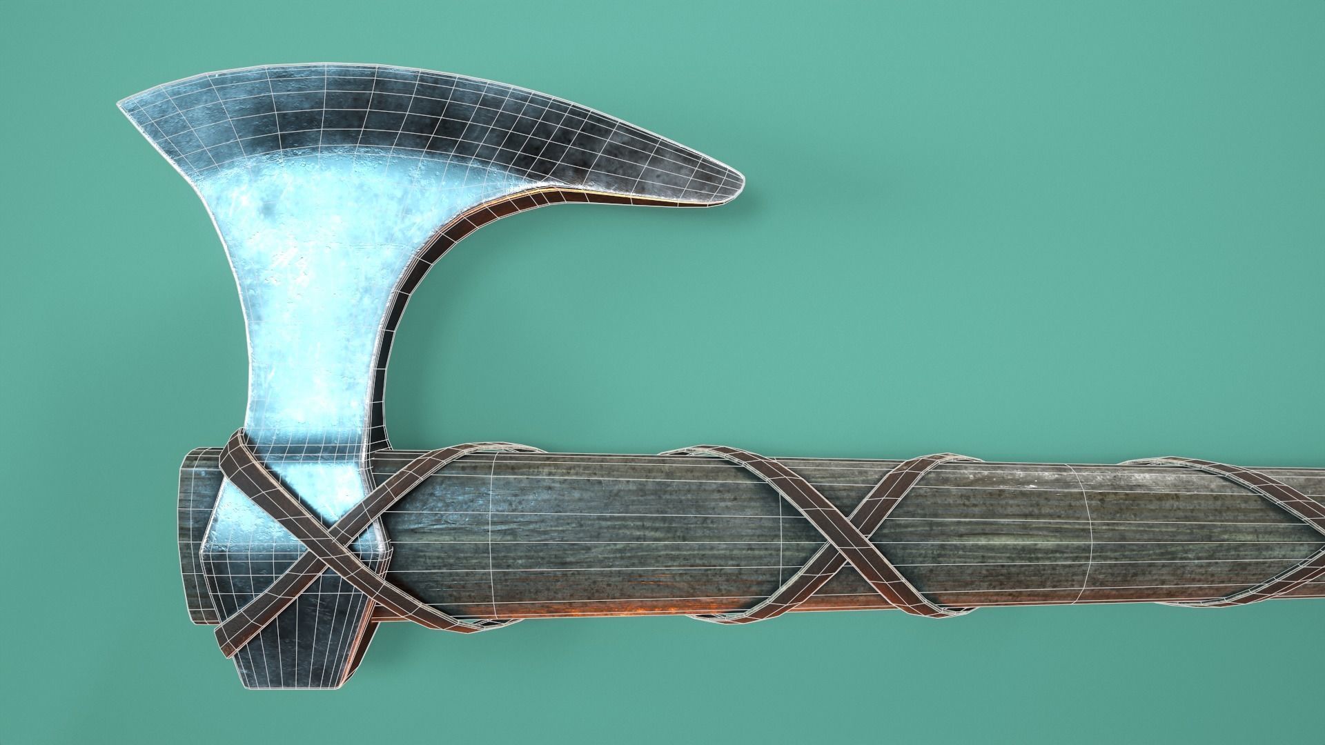 Viking Axe Low-poly 3D model_12